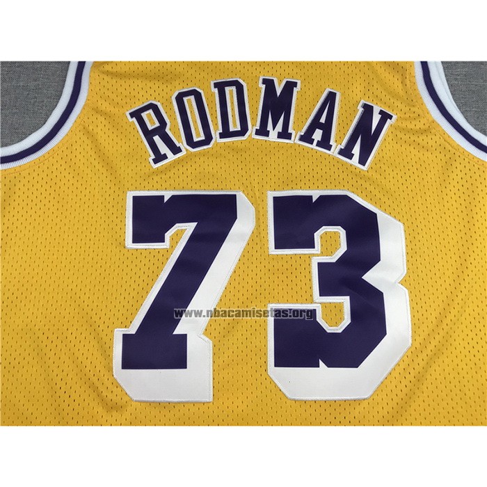 Camiseta Los Angeles Lakers Dennis Rodman NO 73 Mitchell & Ness 1998-99 Amarillo